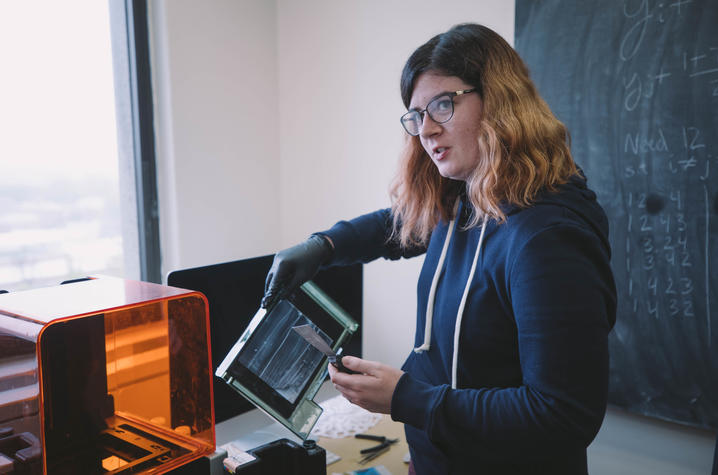 Dany Waller works in the mathematics lab