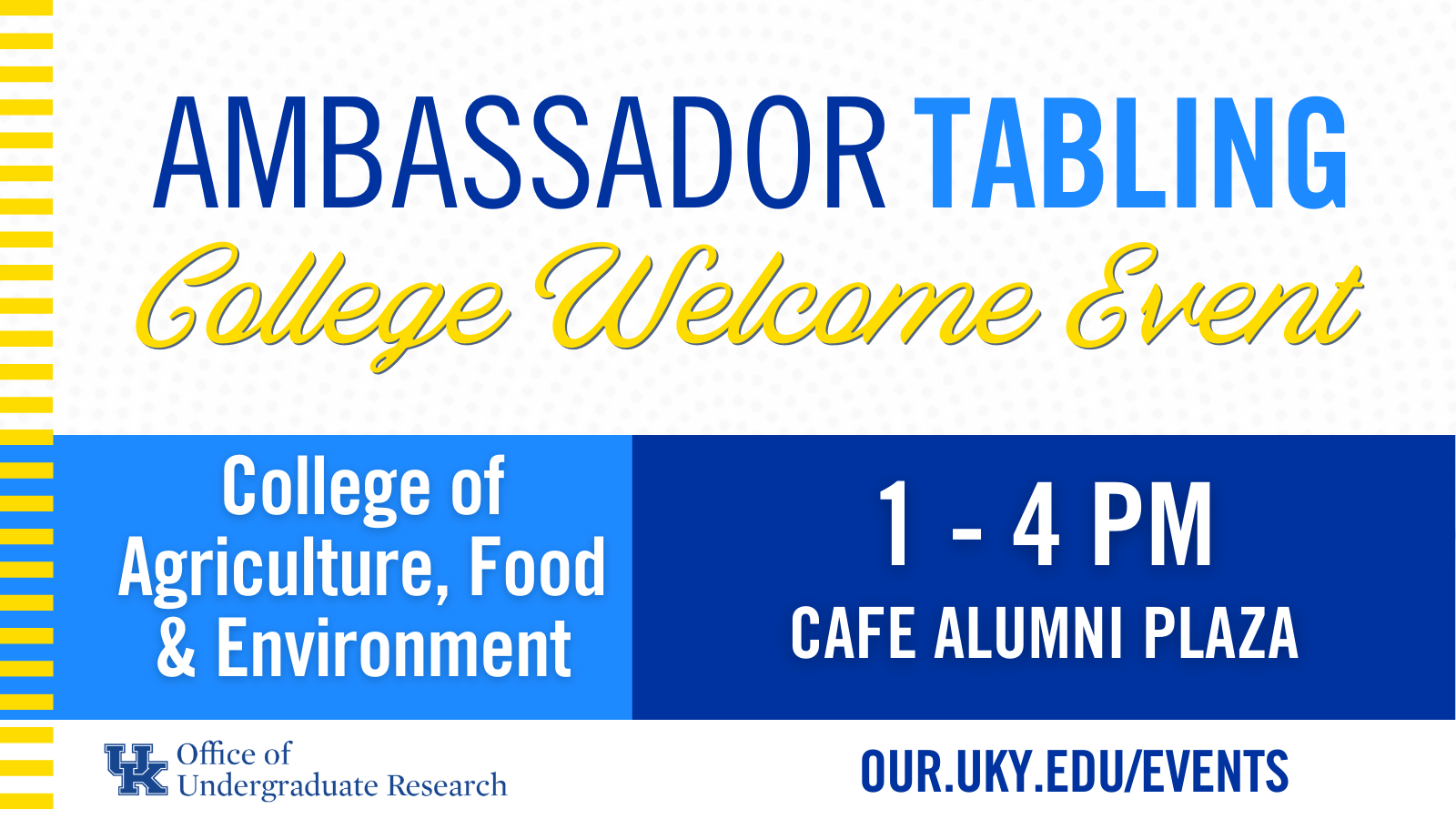 Ambassador tabling CAFE welcome back event