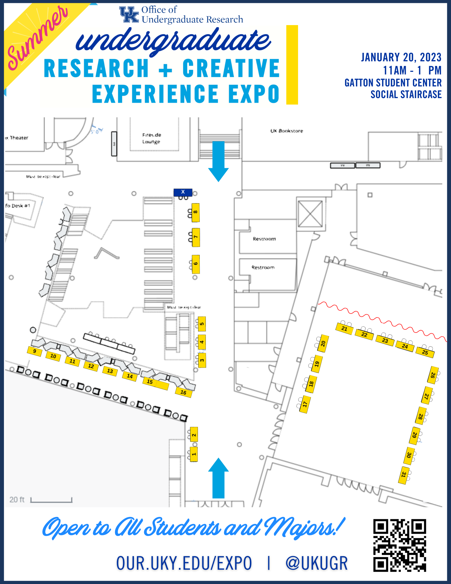 Spring 2023 Research + Creative Experience Expo Map