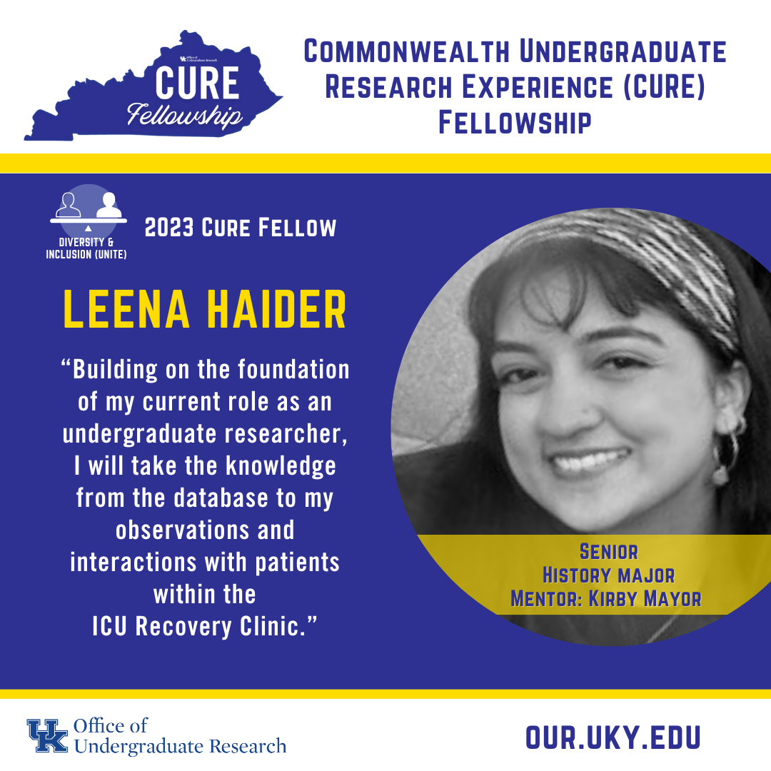 Leena Haider 2023 CURE Fellow