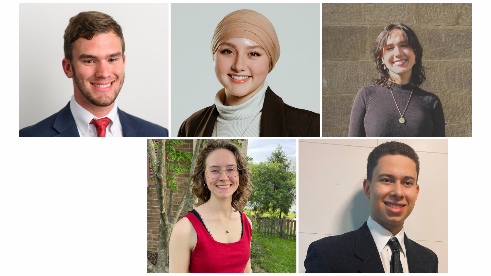 Picture collage of the 5 students selected as 2024 CURE Fellows