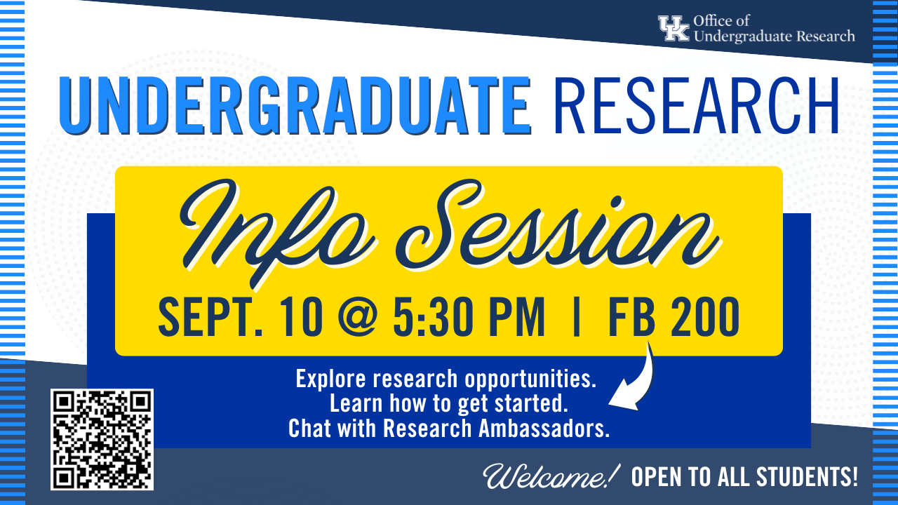 Info Session Sept. 10 at 5:30PM in Room 200 Funkhouser Bldg