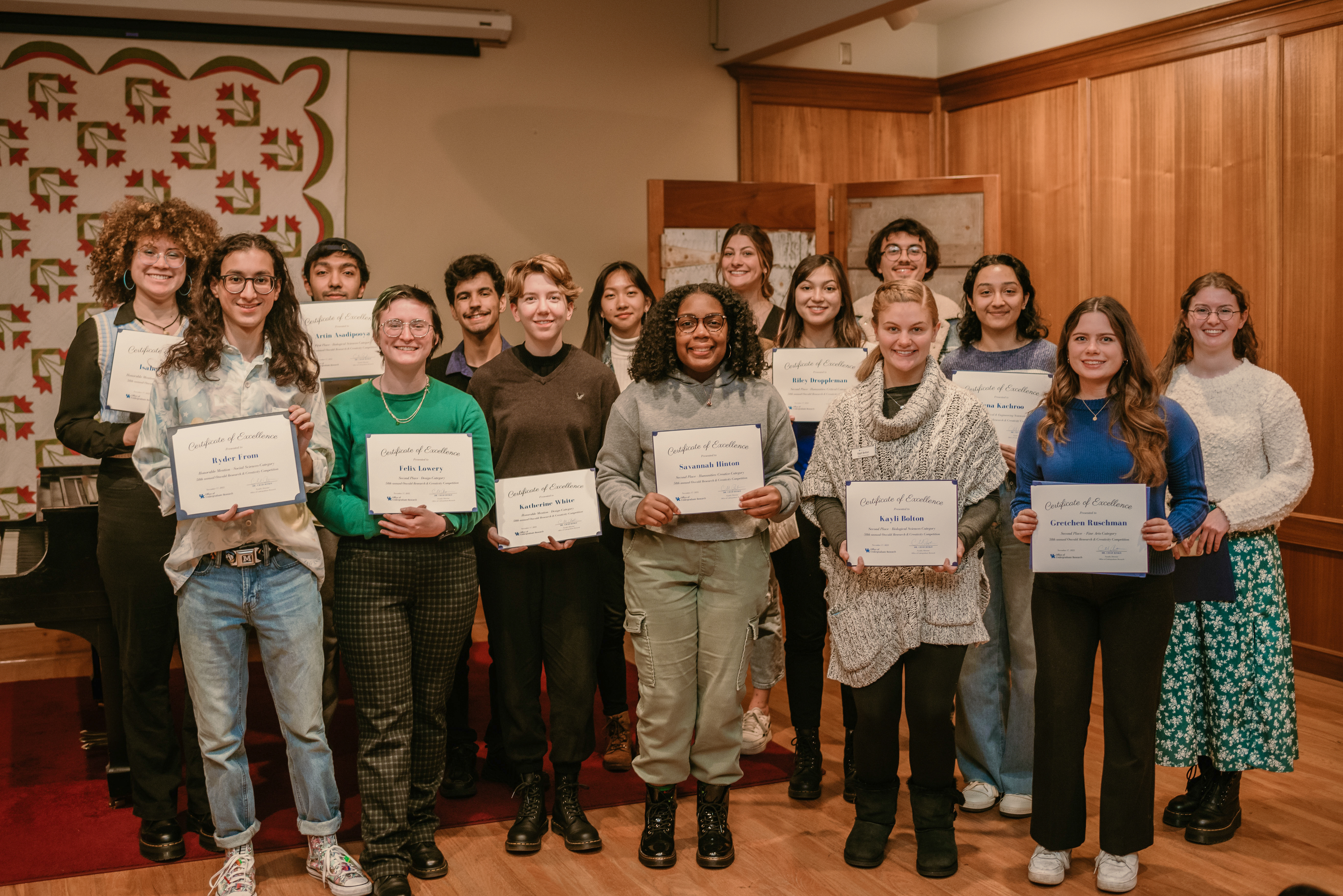 2022 Oswald Research Creativity Competition student winners