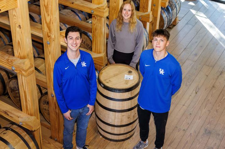 From left to right: Kyle Heffernan, Sophie Cox and Zachary Lockhart — this year’s class of James B. Beam Scholars