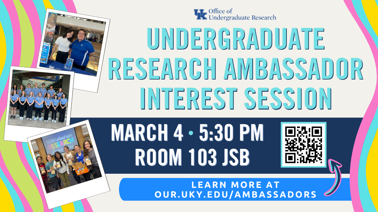 URA Interest Session March 4 at 5:30 pm in 103 JSB