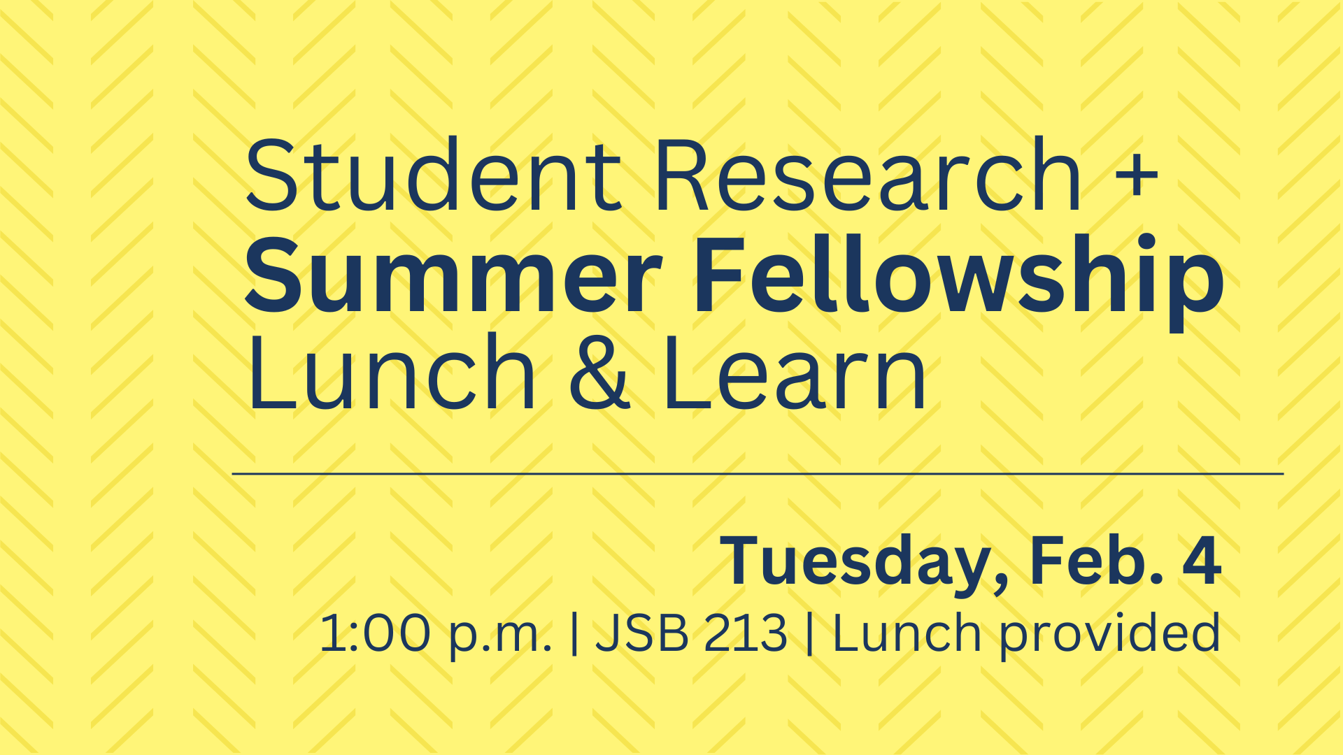 Student Research Lunch and Learn February 4, 2025