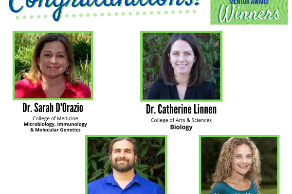 Faculty Mentors of the Year award winners 2020
