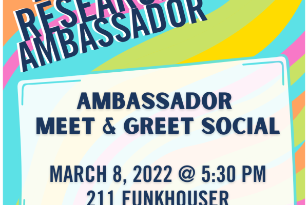 research ambassador meet greet social March 8, 2022