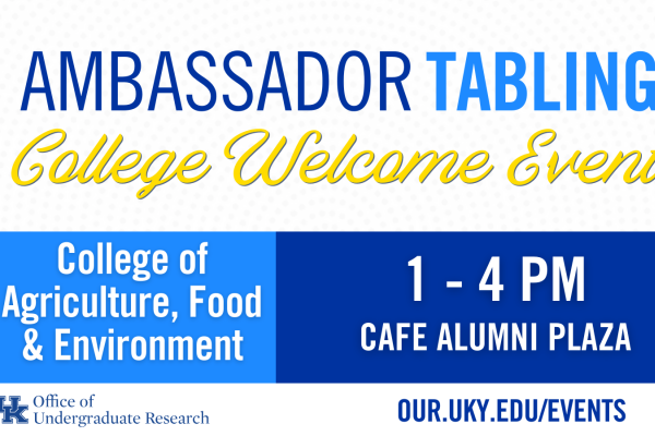 Ambassador tabling CAFE welcome back event