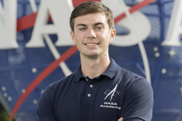 The internship at JPL was not O’Neal’s first time working for NASA. He spent the summer of 2023 at NASA’s Langley Research Center in Hampton, Virginia, working to develop aerial mesh networks using uncrewed aerial vehicles. Photo provided by Asa O'Neal.