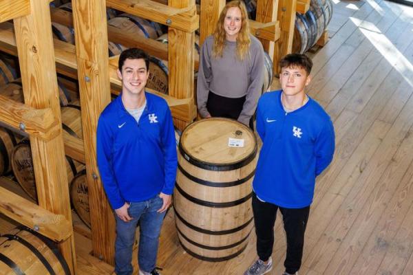 From left to right: Kyle Heffernan, Sophie Cox and Zachary Lockhart — this year’s class of James B. Beam Scholars