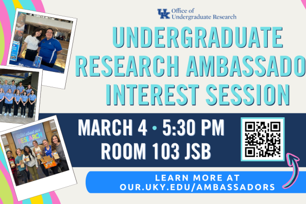URA Interest Session March 4 at 5:30 pm in 103 JSB