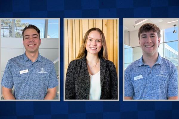 Grant Fischer, Julianne Sharpe and Austin Trotter have been has been selected for the 2025-26 Scholars Transforming Through Research (STR) Program