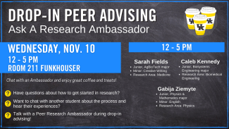 Drop-In Peer Advising Ambassadors November 10, 2021