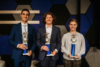 2022 5-Minute Fast Track Research Competition winners Kayli Bolton, Tanner Durst, Patrick Bidros