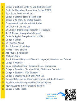 Spring 2025 Research + Creative Experience Expo Map List