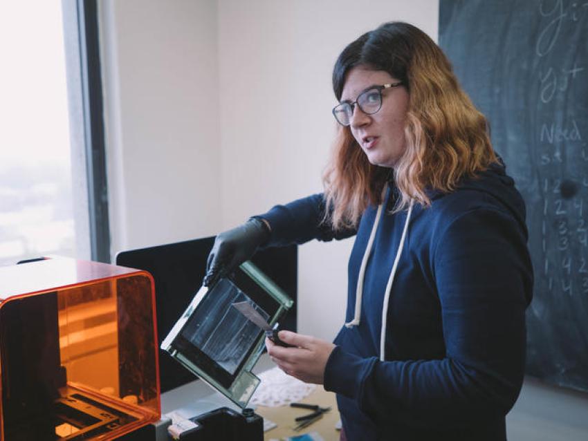 Dany Waller works in the mathematics lab