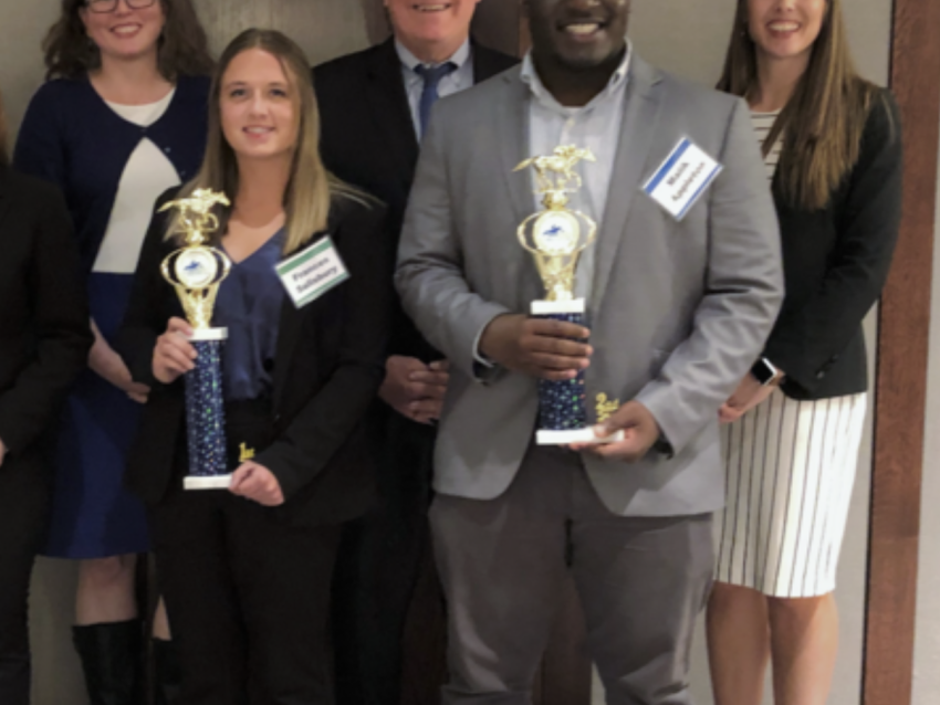5 minute fast track top two student research winners and judges Malik Appleton Frannie Salisbury