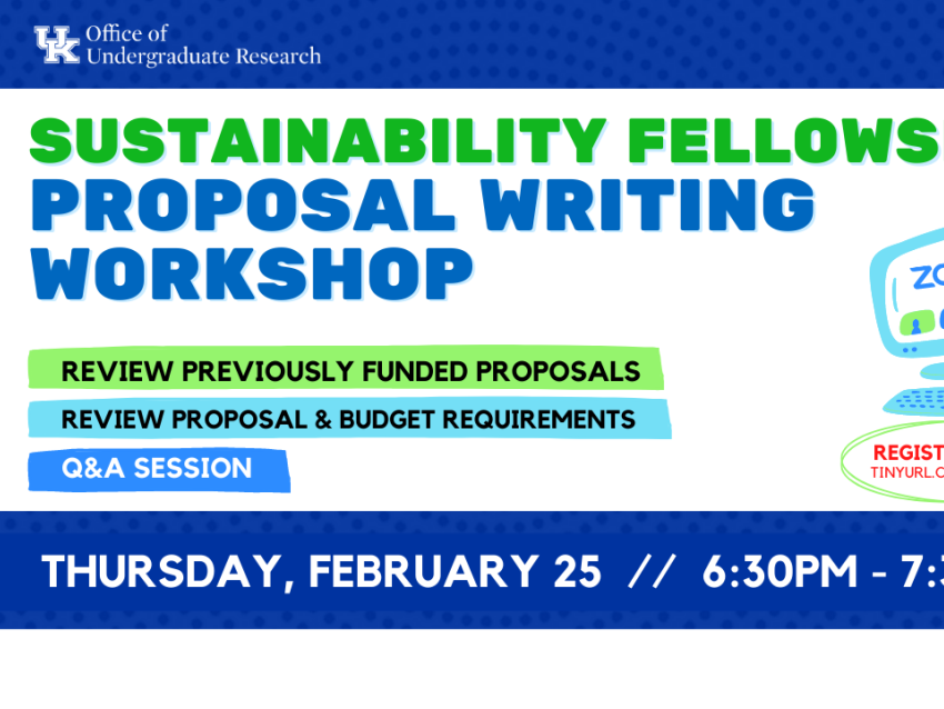 Sustainability Fellowship Proposal Writing Workshop | Office of ...