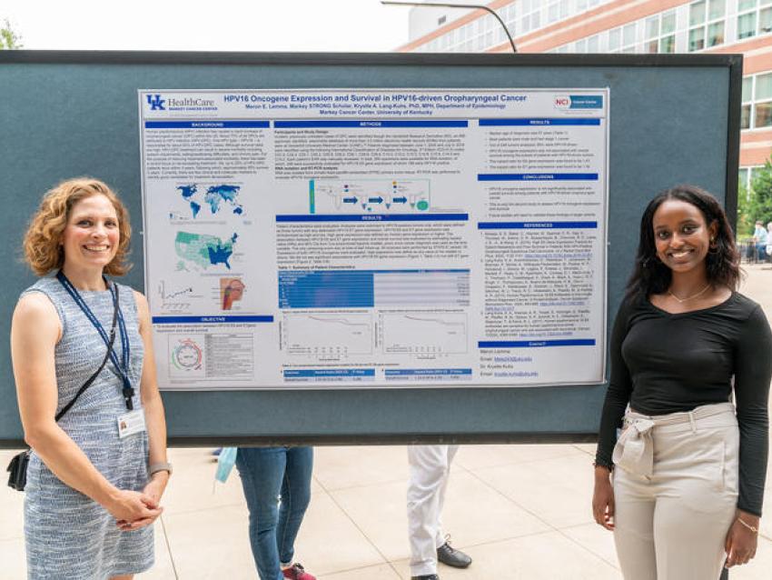 Meron Lemma (right) with mentor Krystle Kuhs, associate professor in the College of Public Health. Ben Corwin | UK Research Communications