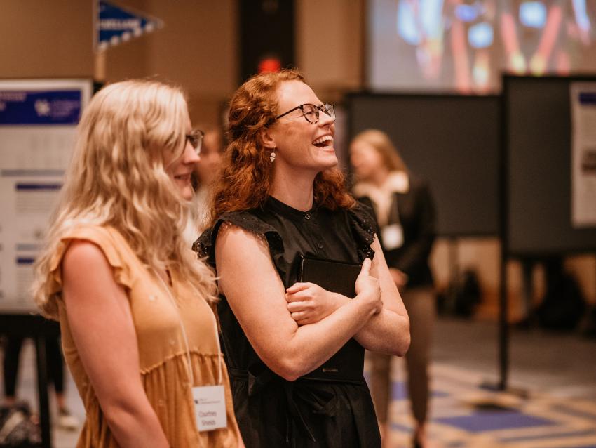 Dr Kendall Corbin and undergraduate mentee Courtney Shields at Showcase 2022