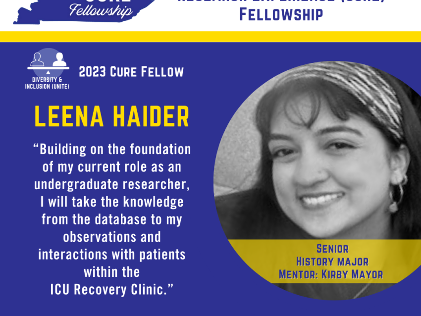 Leena Haider 2023 CURE Fellow