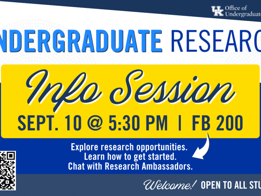 Info Session Sept. 10 at 5:30PM in Room 200 Funkhouser Bldg