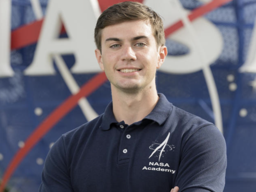 The internship at JPL was not O’Neal’s first time working for NASA. He spent the summer of 2023 at NASA’s Langley Research Center in Hampton, Virginia, working to develop aerial mesh networks using uncrewed aerial vehicles. Photo provided by Asa O'Neal.