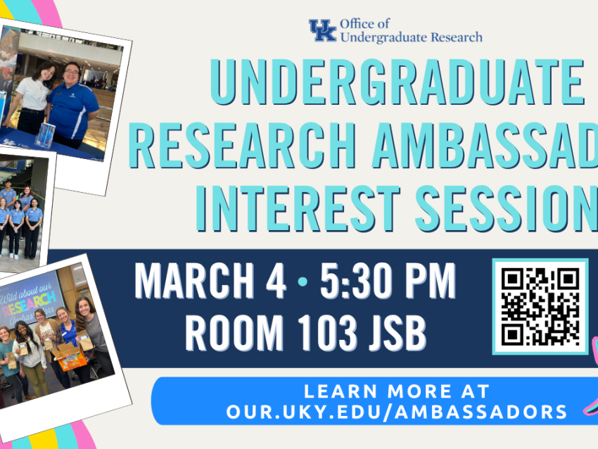 URA Interest Session March 4 at 5:30 pm in 103 JSB