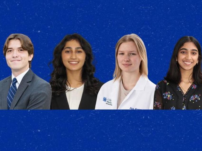 From left, Ryan Brennan, Nikitha Dharanipragada, Ava Kruse and Sarisha Lohano. Photos provided.