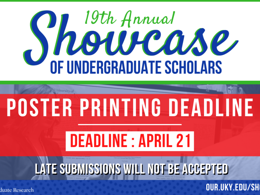 Showcase Poster Printing Deadline April 21, 2025