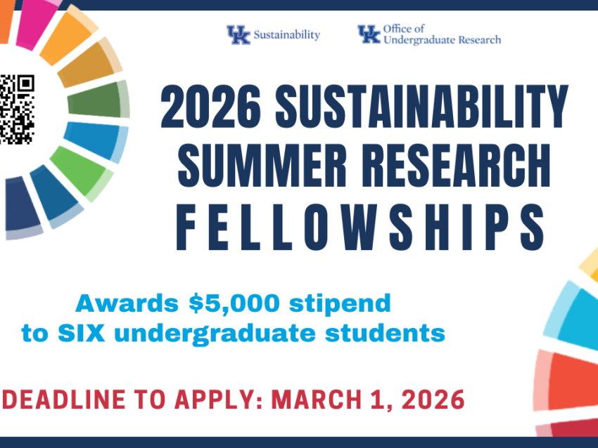 2026 Sustainability Summer Research Fellowships learn more below.