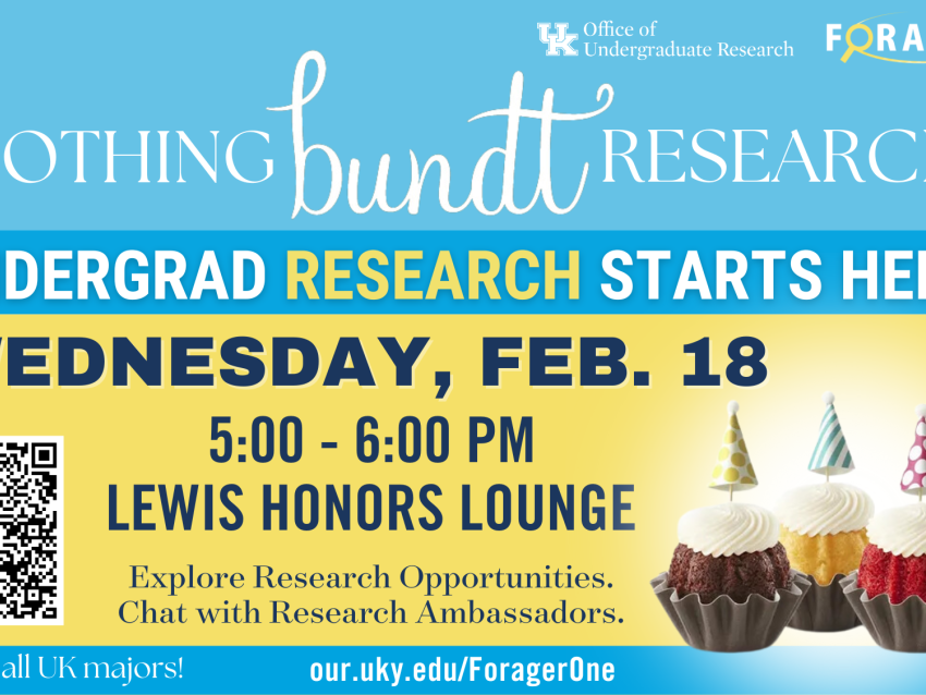 Wednesday, February. 18. Nothing Bundt Research, 5-6PM at the Lewis Honors Lounge