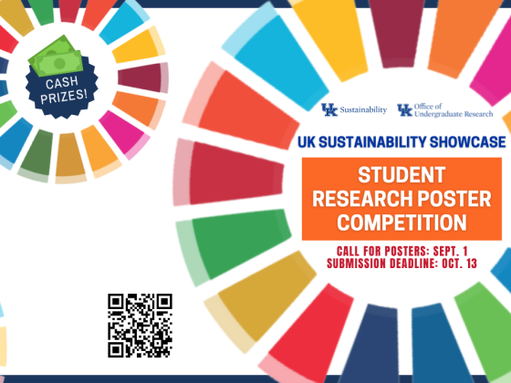Color wheel with Sustainability Showcase information and QR code